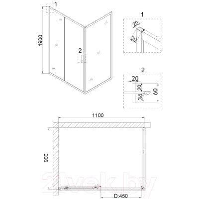 Душевой уголок Niagara 110x90 NG-82-11AB-A90B