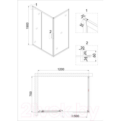 Душевой уголок Niagara 120x70 NG-62-12A-A70