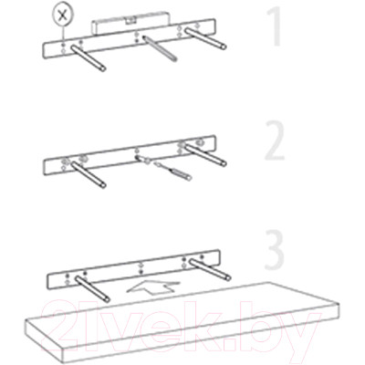 Полка Millwood Скрытого монтажа 100x24