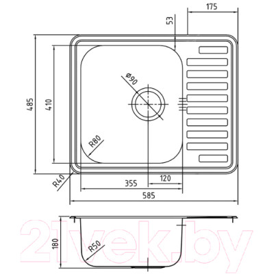 Мойка кухонная IDDIS Strit STR58PDi77