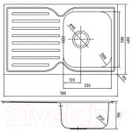 Мойка кухонная IDDIS Strit STR78SDi77