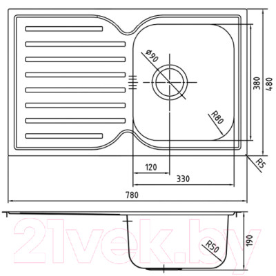 Мойка кухонная IDDIS Strit STR78SDi77