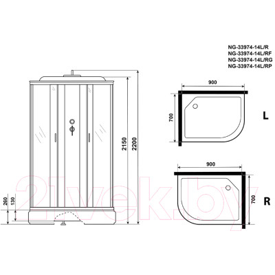 Душевая кабина Niagara NG-33974-14LG 90x70