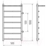 Полотенцесушитель водяной GRANULA Классик 50x100 с полкой