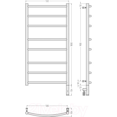 Полотенцесушитель электрический Сунержа Галант 3.0 100x50 / 00-5801-1050