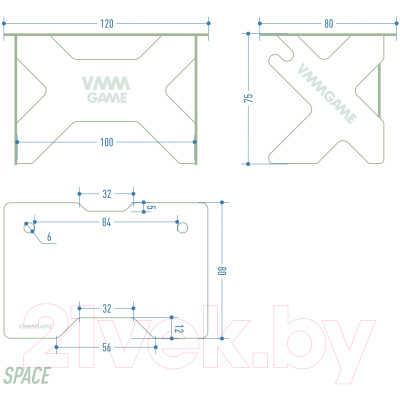 Геймерский стол Vmmgame Space 120 Dark / ST-1-BS-1-BBK_120SET