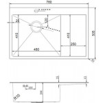 Мойка кухонная Arfeka AF PVD Nano 78x50.5