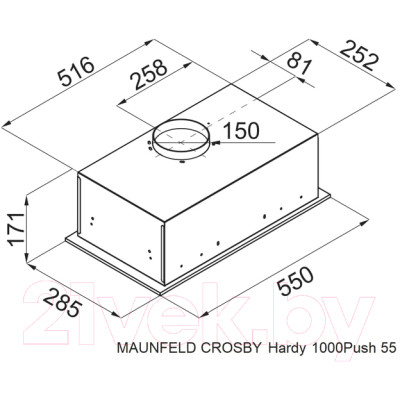 Вытяжка скрытая Maunfeld Crosby Hardy 1000 Push