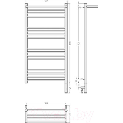 Полотенцесушитель электрический Сунержа Богема 3.0 100x50 / 00-5807-1050