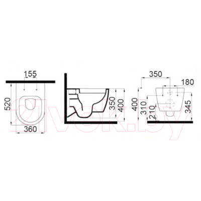 Унитаз подвесной Idevit Alfa Rimless SETK3104-2616-001-1-8000