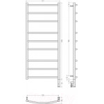 Полотенцесушитель электрический Сунержа Галант 3.0 120x50 / 31-5801-1250