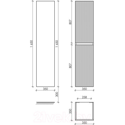 Шкаф-пенал для ванной Sancos Snob R / PSNR35W