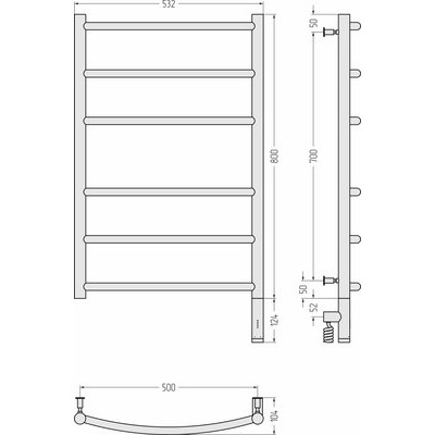 Полотенцесушитель электрический Сунержа Галант 3.0 80x50 / 071-5801-8050