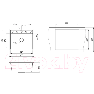 Мойка кухонная GRANULA KS-6003