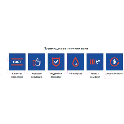 Ванна чугунная Универсал Оптима Ультра-У 170x80