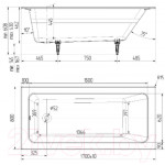 Ванна чугунная Универсал Оптима Ультра-У 170x80
