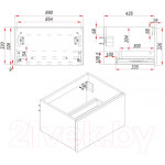 Тумба под умывальник ЗОВ Кито-2 90 / 2K90LW0MWMC