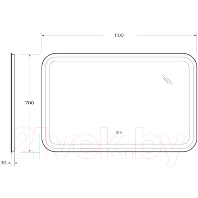 Зеркало Cezares CZR-SPC-STYLUS-1100-700-TCH-WARM