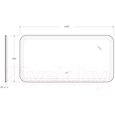 Зеркало Cezares CZR-SPC-STYLUS-1400-700-TCH-WARM