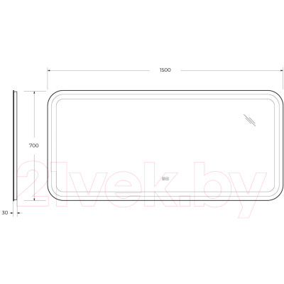 Зеркало Cezares CZR-SPC-STYLUS-1500-700-TCH-WARM