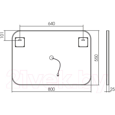 Зеркало Silver Mirrors Паллада 80x55 / LED-00002341