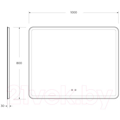 Зеркало BelBagno SPC-MAR-1000-800-LED-TCH-SND