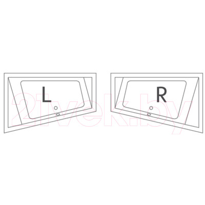 Ванна акриловая Roth Kubic Asymmetric 170 R / 9690001