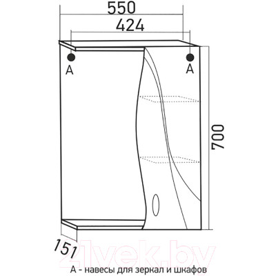 Шкаф с зеркалом для ванной Mixline Лима 55 551706