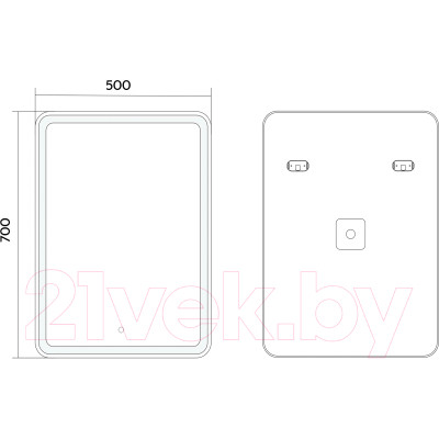 Зеркало Axus Barry 50x70 Стандарт