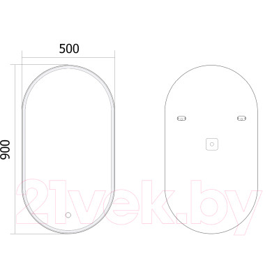 Зеркало Axus Soul 50x90 Стандарт