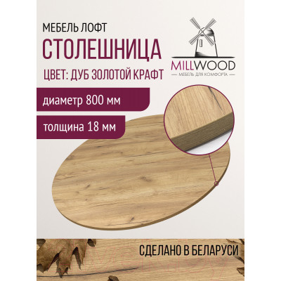 Столешница для стола Millwood D800x18