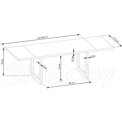 Обеденный стол Halmar Radus 120x78x76