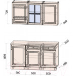 Кухонный гарнитур Интерлиния Мила Шато 1.5А