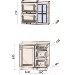 Кухонный гарнитур Интерлиния Мила Шато 0.9Б