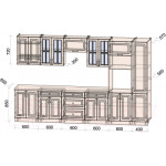 Кухонный гарнитур Интерлиния Мила Шато 3.4В