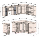 Кухонный гарнитур Интерлиния Мила Шато 1.5x2.2 правая