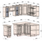 Кухонный гарнитур Интерлиния Мила Шато 1.5x2.1 правая