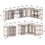 Кухонный гарнитур Интерлиния Мила Шато 1.7x2.8 правая