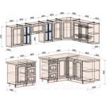 Кухонный гарнитур Интерлиния Мила Шато 1.7x2.9 правая