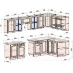 Кухонный гарнитур Интерлиния Мила Шато 1.7x3.1 правая