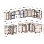 Кухонный гарнитур Интерлиния Мила Шато 1.7x3.2 правая