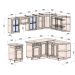 Кухонный гарнитур Интерлиния Мила Шато 1.7x2.6 правая