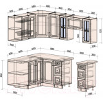 Кухонный гарнитур Интерлиния Мила Шато 1.5x2.2 левая