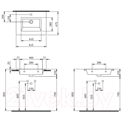 Умывальник Berges Ego 60x47.5 182004