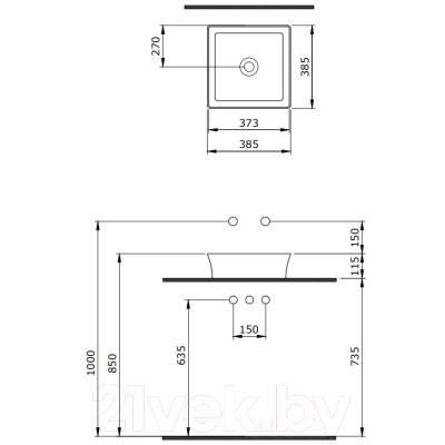 Умывальник Berges Ego SL 38x38 181010