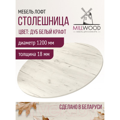 Столешница для стола Millwood D120x18