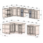 Кухонный гарнитур Интерлиния Мила Шато 1.5x2.8 левая