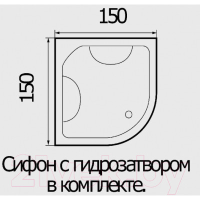 Ванна акриловая Wemor 150/150/55 C