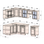 Кухонный гарнитур Интерлиния Мила Шато 1.7x2.6 левая