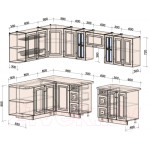 Кухонный гарнитур Интерлиния Мила Шато 1.7x2.8 левая